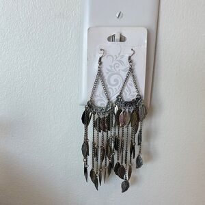 Silver Leaf Dangle Earrings